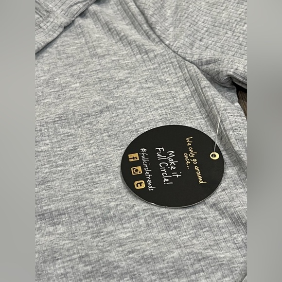 NWT Large Jolie & Joy by FCT Knit Ribbed Dress Super Soft Gray Button Front - Picture 5 of 7